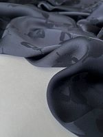Кади атлас жаккард иссиня черный/бабочки