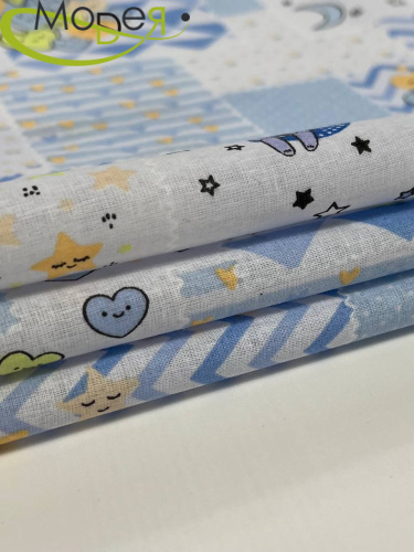 Ситец голубой/мишки фото 2