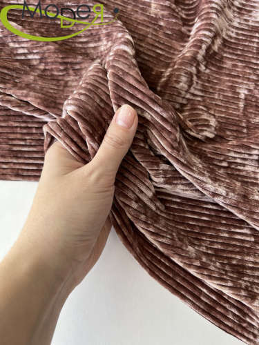 Трикотаж плиссе "Пыльная роза"